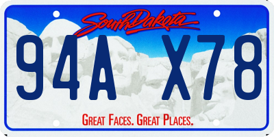 SD license plate 94AX78