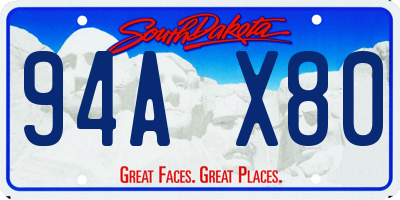 SD license plate 94AX80