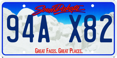 SD license plate 94AX82