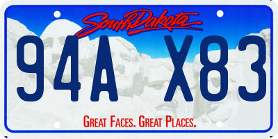 SD license plate 94AX83