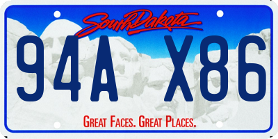 SD license plate 94AX86