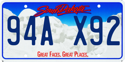 SD license plate 94AX92
