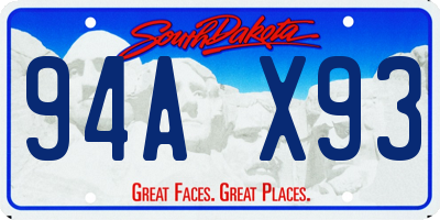 SD license plate 94AX93