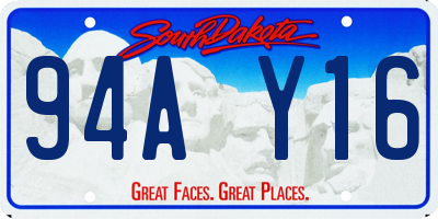SD license plate 94AY16