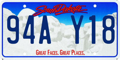 SD license plate 94AY18