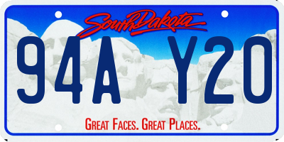SD license plate 94AY20
