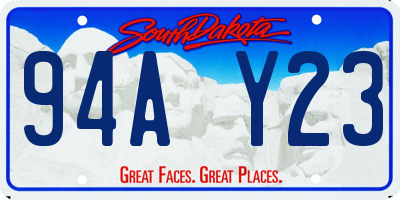 SD license plate 94AY23