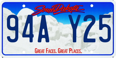 SD license plate 94AY25
