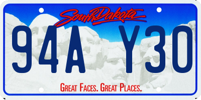 SD license plate 94AY30