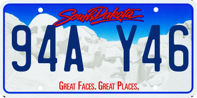 SD license plate 94AY46