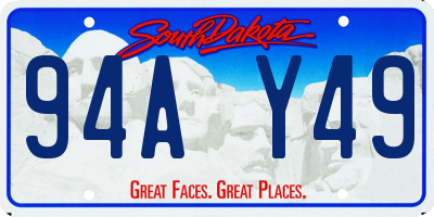 SD license plate 94AY49