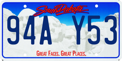 SD license plate 94AY53