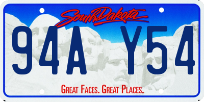 SD license plate 94AY54