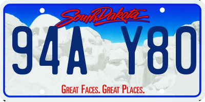 SD license plate 94AY80