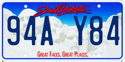 SD license plate 94AY84