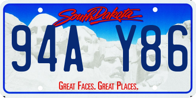 SD license plate 94AY86