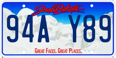 SD license plate 94AY89