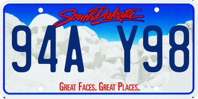 SD license plate 94AY98