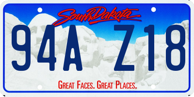 SD license plate 94AZ18
