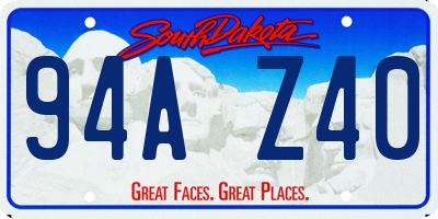 SD license plate 94AZ40