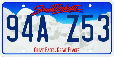 SD license plate 94AZ53