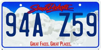 SD license plate 94AZ59