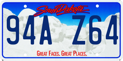 SD license plate 94AZ64