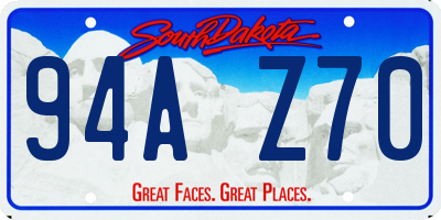 SD license plate 94AZ70