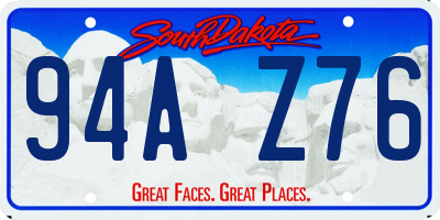 SD license plate 94AZ76