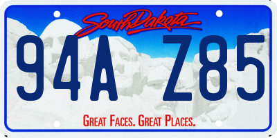 SD license plate 94AZ85