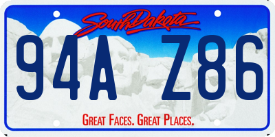 SD license plate 94AZ86