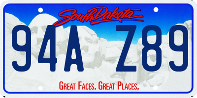 SD license plate 94AZ89