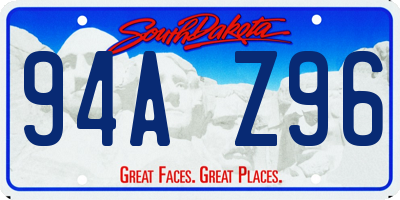 SD license plate 94AZ96