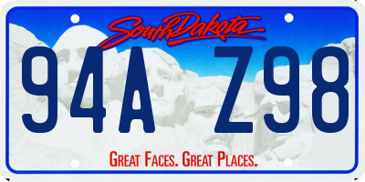 SD license plate 94AZ98