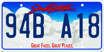 SD license plate 94BA18