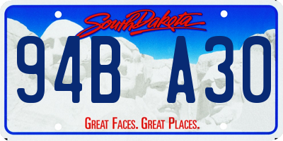 SD license plate 94BA30