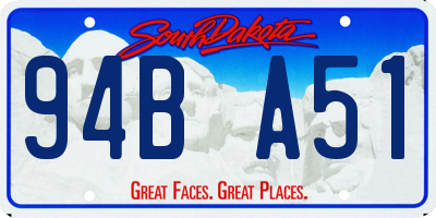 SD license plate 94BA51