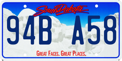 SD license plate 94BA58