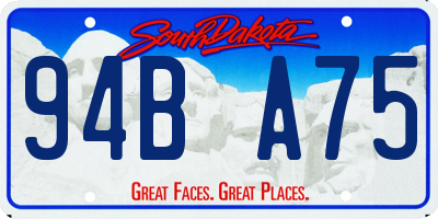 SD license plate 94BA75