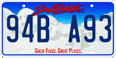SD license plate 94BA93