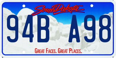 SD license plate 94BA98