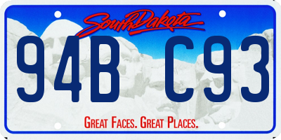 SD license plate 94BC93