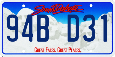 SD license plate 94BD31