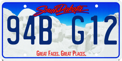 SD license plate 94BG12