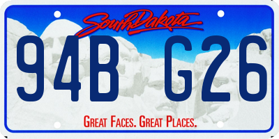 SD license plate 94BG26