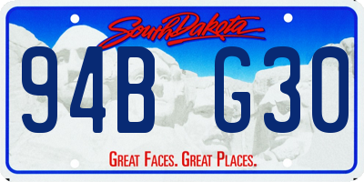 SD license plate 94BG30