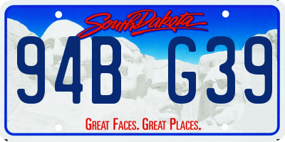 SD license plate 94BG39