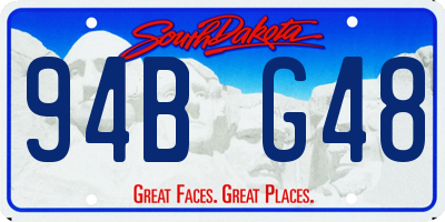 SD license plate 94BG48