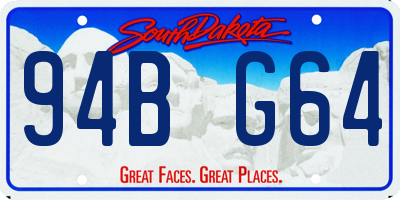 SD license plate 94BG64
