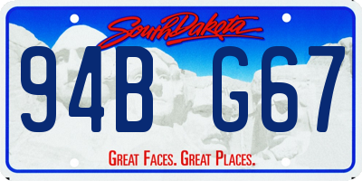 SD license plate 94BG67